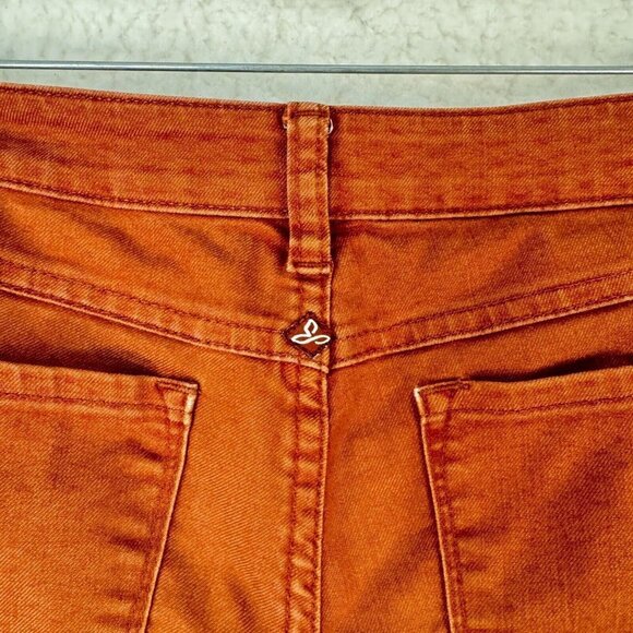 Prana Orange Low Rise Skinny Jeans Womens Denim Zip Fly Pockets Size 25 - Picture 10 of 12
